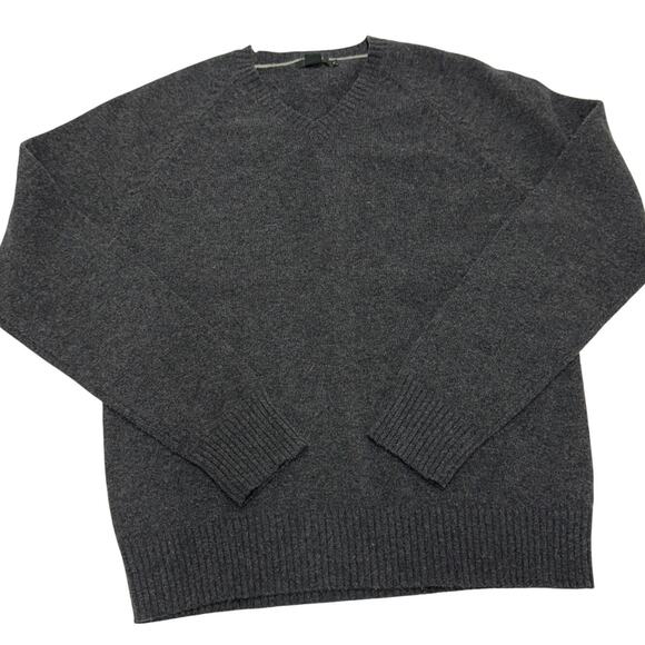 J.Crew Sweater Mens Medium Grey V Neck Knit Pullover Lambswool - Picture 1 of 6